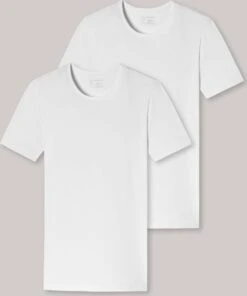 Schiesser Heren T-Shirt 2-Pack - 95/5 - Biologisch Katoen - XL - Wit -Merkloos Soldes 1002x1200 5