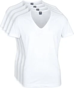 Suitable - T-shirt Wit Diepe V-hals Vitaru Stretch 2 Pack - Maat L - Slim-fit