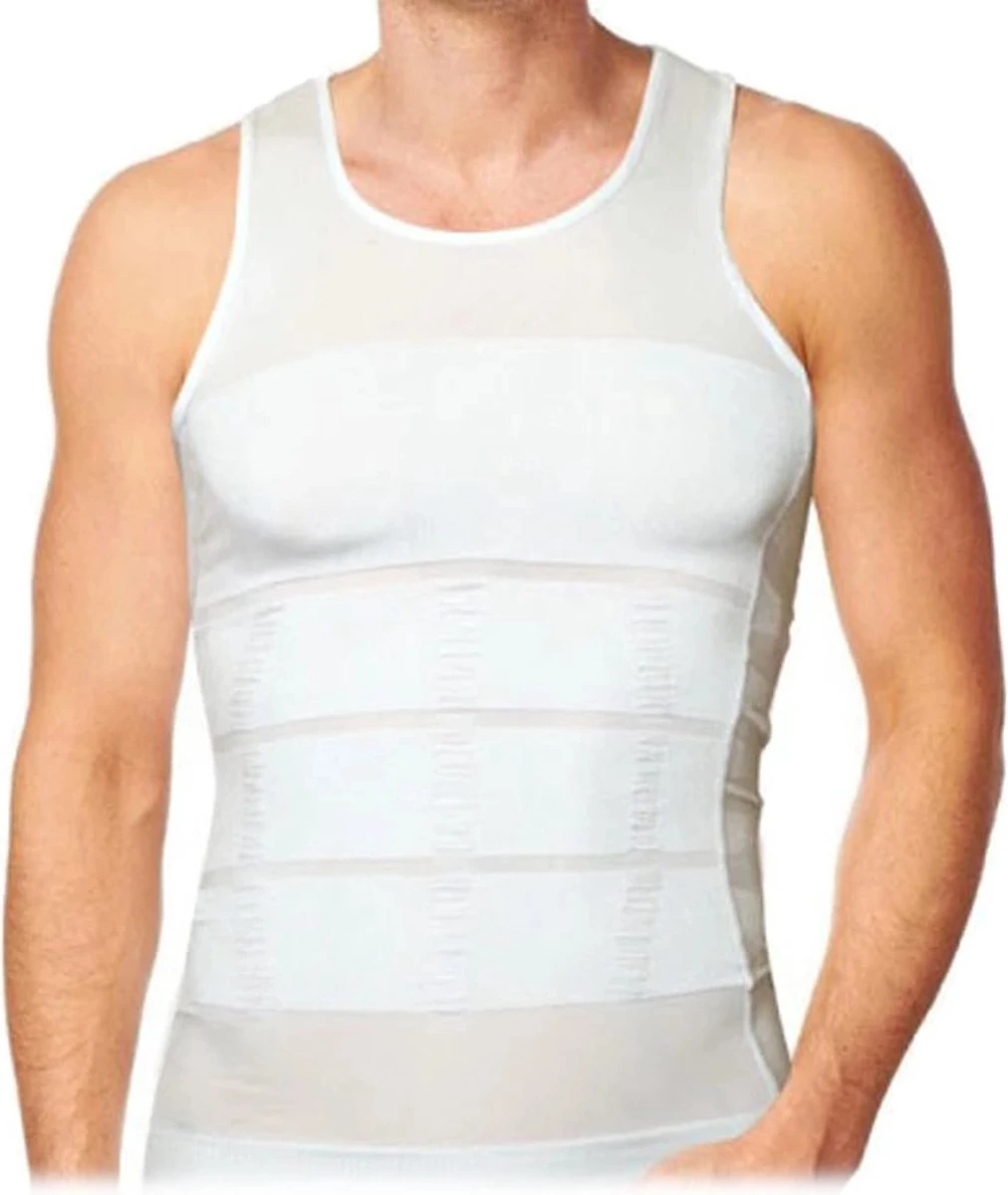 TAFUER - Corrigerend Hemd Mannen - Body Buik Shapewear Shirt - Slim Waist Shaper - Mouwloos - Wit - M 4 TAFUER - Corrigerend Hemd Mannen - Body Buik Shapewear Shirt - Slim Waist Shaper - Mouwloos - Wit - M – Image 2