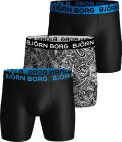 Björn Borg Performance 3P Print Zwart & Wit - L -Merkloos Soldes 1025x1200 2