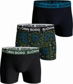 Björn Borg Boxershorts Essential (3 Pack) - Cotton Stretch Boxers Normale Lengte - Zwart - Donkerblauw En Print - Maat: L -Merkloos Soldes 1045x1200 1