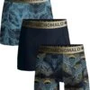 Muchachomalo Night Owl - Onderbroeken Heren - Boxershorts Heren - Blauw Met Print - 3 Pack - Maat L