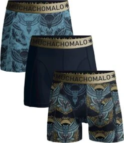 Muchachomalo Night Owl - Onderbroeken Heren - Boxershorts Heren - Blauw Met Print - 3 Pack - Maat L -Merkloos Soldes 1048x1200 5