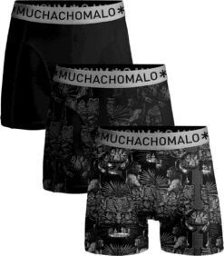 Muchachomalo - 3-pack Onderbroeken Heren - Effen Kleur + Print - Elastisch Katoen - Zachte Waistband -Merkloos Soldes 1051x1200 1