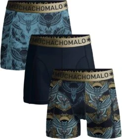 Muchachomalo Night Owl - Onderbroeken Heren - Boxershorts Heren - Blauw Met Print - 3 Pack - Maat L -Merkloos Soldes 1051x1200 3