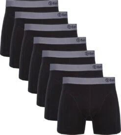 Bamboo Basics - Boxershorts Levi (7-pack) Heren - Zwart Met Grijs - L