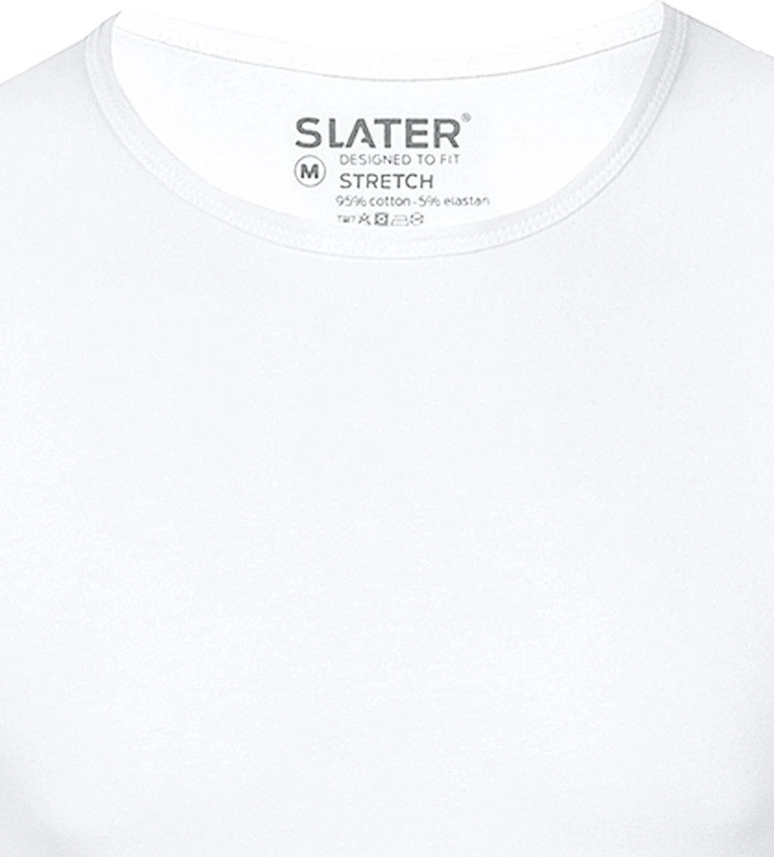 Slater 6500 - Stretch 2-pack T-shirt Ronde Hals Korte Mouw Wit L 95% Organisch Katoen 5% Elastan 6 Slater 6500 - Stretch 2-pack T-shirt Ronde Hals Korte Mouw Wit L 95% Organisch Katoen 5% Elastan – Image 4