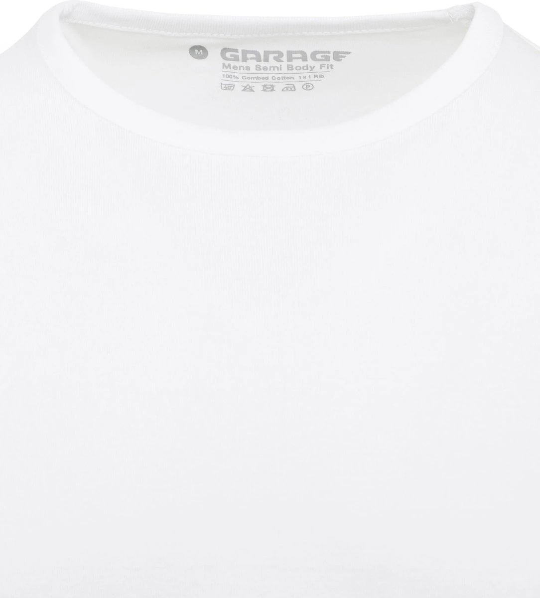 Garage 201 - Bodyfit T-shirt Ronde Hals Korte Mouw Wit L 95% Katoen 5% Elastan 10 Garage 201 - Bodyfit T-shirt Ronde Hals Korte Mouw Wit L 95% Katoen 5% Elastan – Image 8
