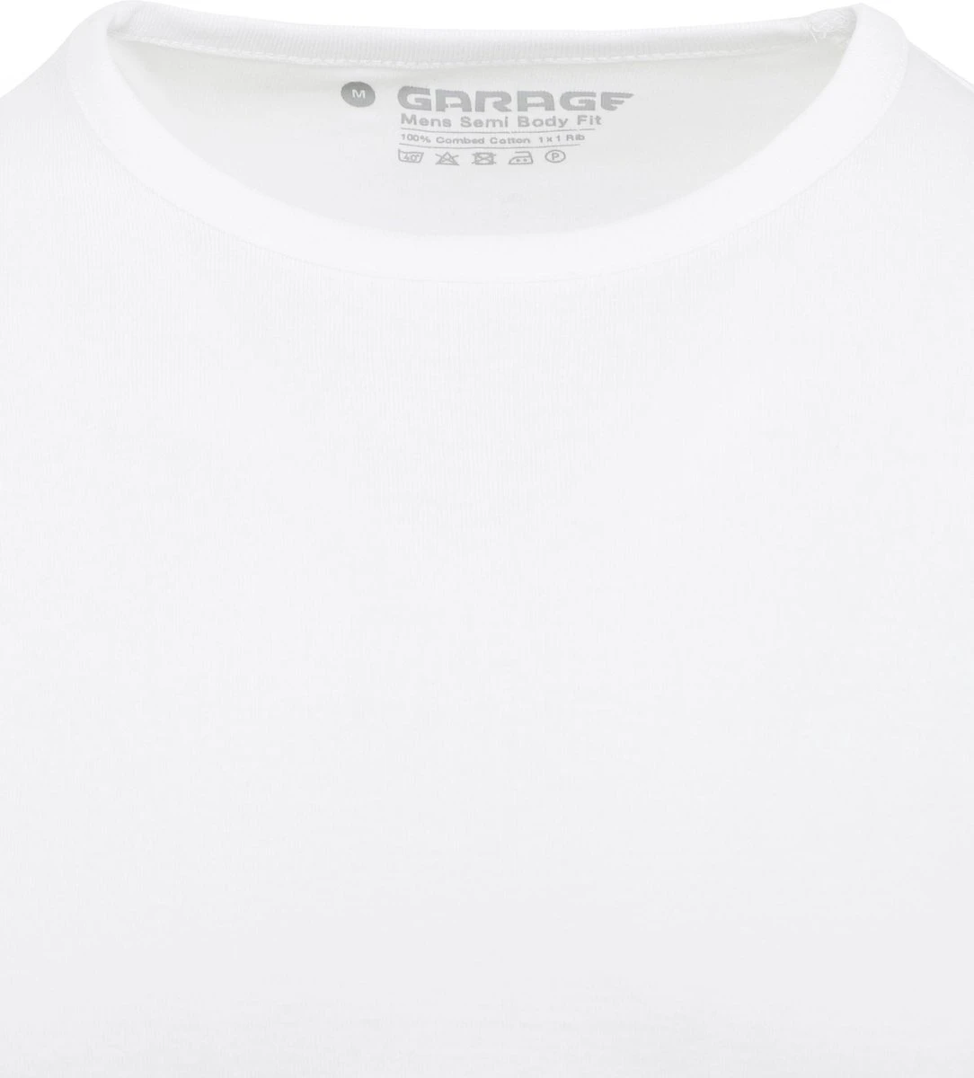 Garage 201 - Bodyfit T-shirt Ronde Hals Korte Mouw Wit L 95% Katoen 5% Elastan 11 Garage 201 - Bodyfit T-shirt Ronde Hals Korte Mouw Wit L 95% Katoen 5% Elastan – Image 9
