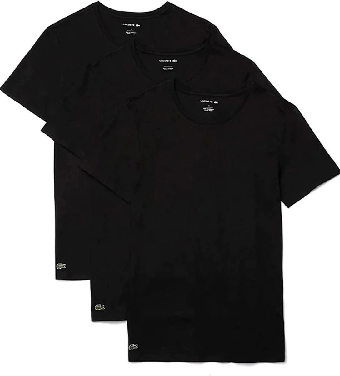 Lacoste Heren 3-pack Ondershirt - Zwart - Maat L 4 Lacoste Heren 3-pack Ondershirt - Zwart - Maat L – Image 2