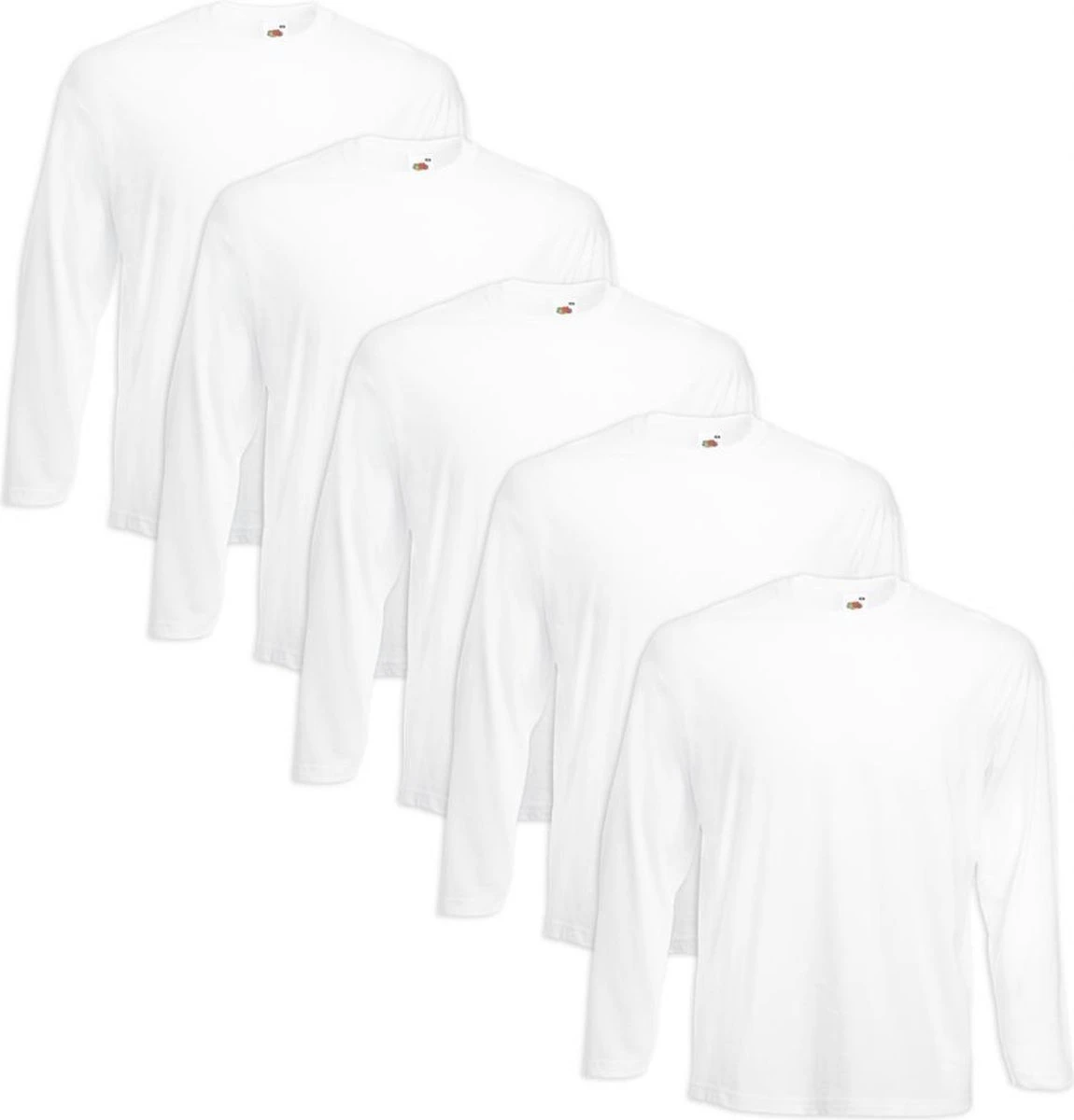 Fruit Of The Loom Value Weight Longsleeve 5 Stuks T-shirt Wit XL 3 Fruit Of The Loom Value Weight Longsleeve 5 Stuks T-shirt Wit XL