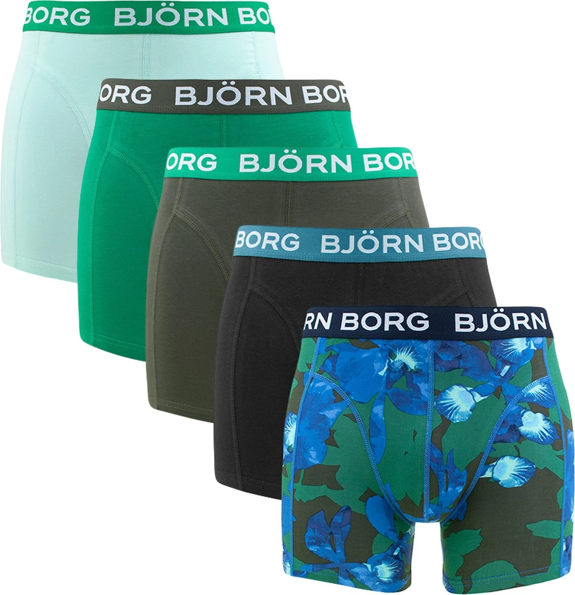 Björn Borg Cotton Stretch Boxers - Heren Boxers Normale Lengte (5-pack) - Multicolor - Maat: XL 3 Björn Borg Cotton Stretch Boxers - Heren Boxers Normale Lengte (5-pack) - Multicolor - Maat: XL