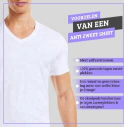 Anti Zweet Shirt – V-Hals - Krexs - Ingenaaide Okselpads – Anti Transpirant – Ondershirt - Wit - Mannen -Merkloos Soldes 1169x1200 9
