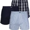 Calvin Klein - Heren 3-Pack Wijde Boxershorts Blauw Wit - M