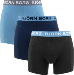 Björn Borg Boxershorts Essential (3 Pack) - Cotton Stretch Boxers Normale Lengte - Blauw - Maat: L