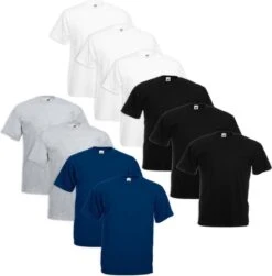 Fruit Of The Loom 10x Grote Maat Value Weight T-shirt Multi-kleur 3XL (XXXL)