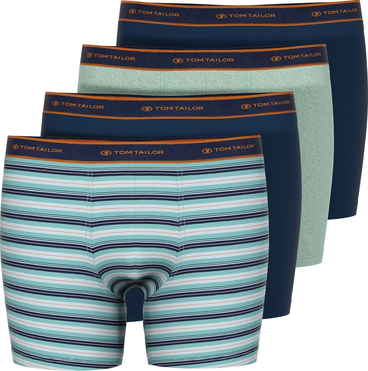 TOM TAILOR Kentucky 4-pack Heren Long Boxershorts - Blauw/groen - Maat XL 3 TOM TAILOR Kentucky 4-pack Heren Long Boxershorts - Blauw/groen - Maat XL