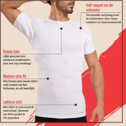 Anti Zweet Shirt – Krexs - Ingenaaide Okselpads – Anti Transpirant – Ondershirt - Wit - Mannen -Merkloos Soldes 1198x1200 8