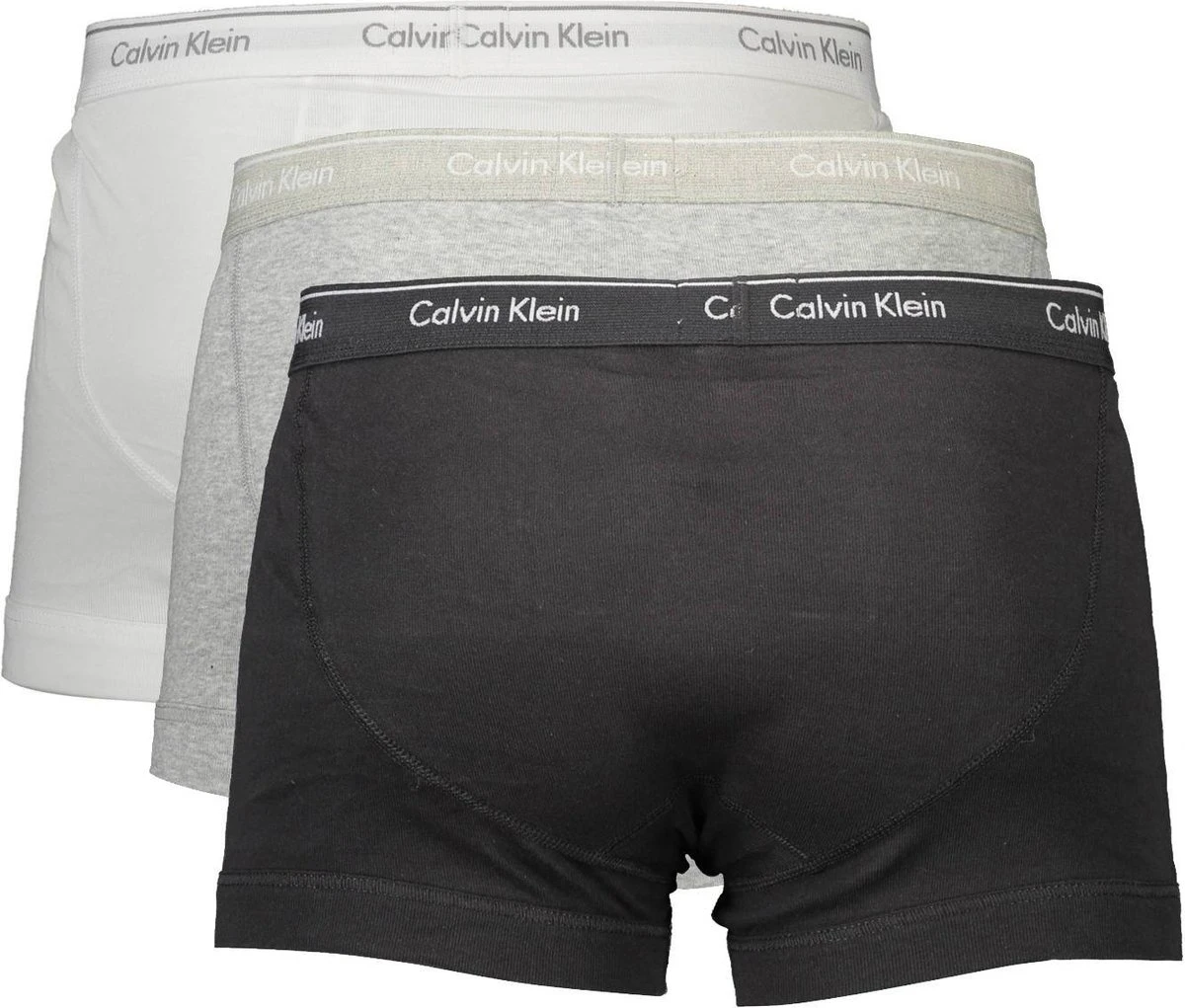 Calvin Klein Trunks (3-pack) - Heren Boxer Normale Lengte Met Gulp - Zwart - Wit - Grijs - Maat: L 6 Calvin Klein Trunks (3-pack) - Heren Boxer Normale Lengte Met Gulp - Zwart - Wit - Grijs - Maat: L – Image 4