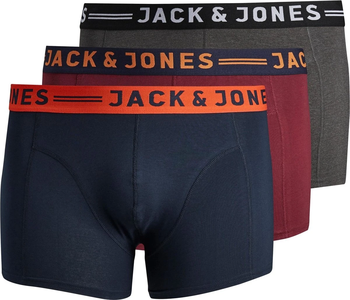 Jack & Jones Plus Size Boxershorts Heren Trunks JACLICHFIELD 3-Pack - Maat 5XL 3 Jack & Jones Plus Size Boxershorts Heren Trunks JACLICHFIELD 3-Pack - Maat 5XL