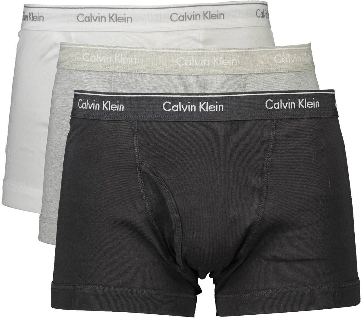 Calvin Klein Trunks (3-pack) - Heren Boxer Normale Lengte Met Gulp - Zwart - Wit - Grijs - Maat: L 5 Calvin Klein Trunks (3-pack) - Heren Boxer Normale Lengte Met Gulp - Zwart - Wit - Grijs - Maat: L – Image 3