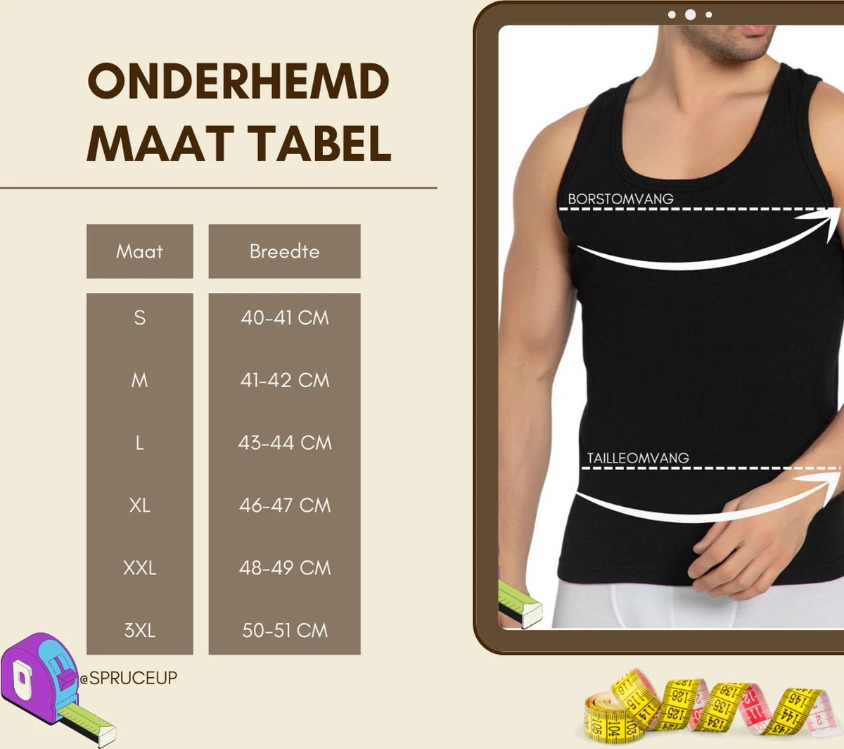 SPRUCE UP - Onderhemden - Hemden Heren - Onderhemd Heren - Ribstof - Zwart - 100% Katoen - Tanktop Heren - Mouwloos - Heren Ondergoed - Ronde Hals - Maat L 4 SPRUCE UP - Onderhemden - Hemden Heren - Onderhemd Heren - Ribstof - Zwart - 100% Katoen - Tanktop Heren - Mouwloos - Heren Ondergoed - Ronde Hals - Maat L – Image 2