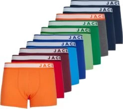 Jack & Jones Effen Boxershorts Heren Mega Multipack JACCLEVELAND 12-Pack - Maat L