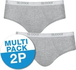 Sloggi Men Basic Heren Midi Slip - 2-pack - Grey Marle - Maat L -Merkloos Soldes 1200x1110 3