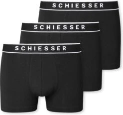 Schiesser 95/5 Organic Heren Shorts - Zwart - 3 Pack - Maat M