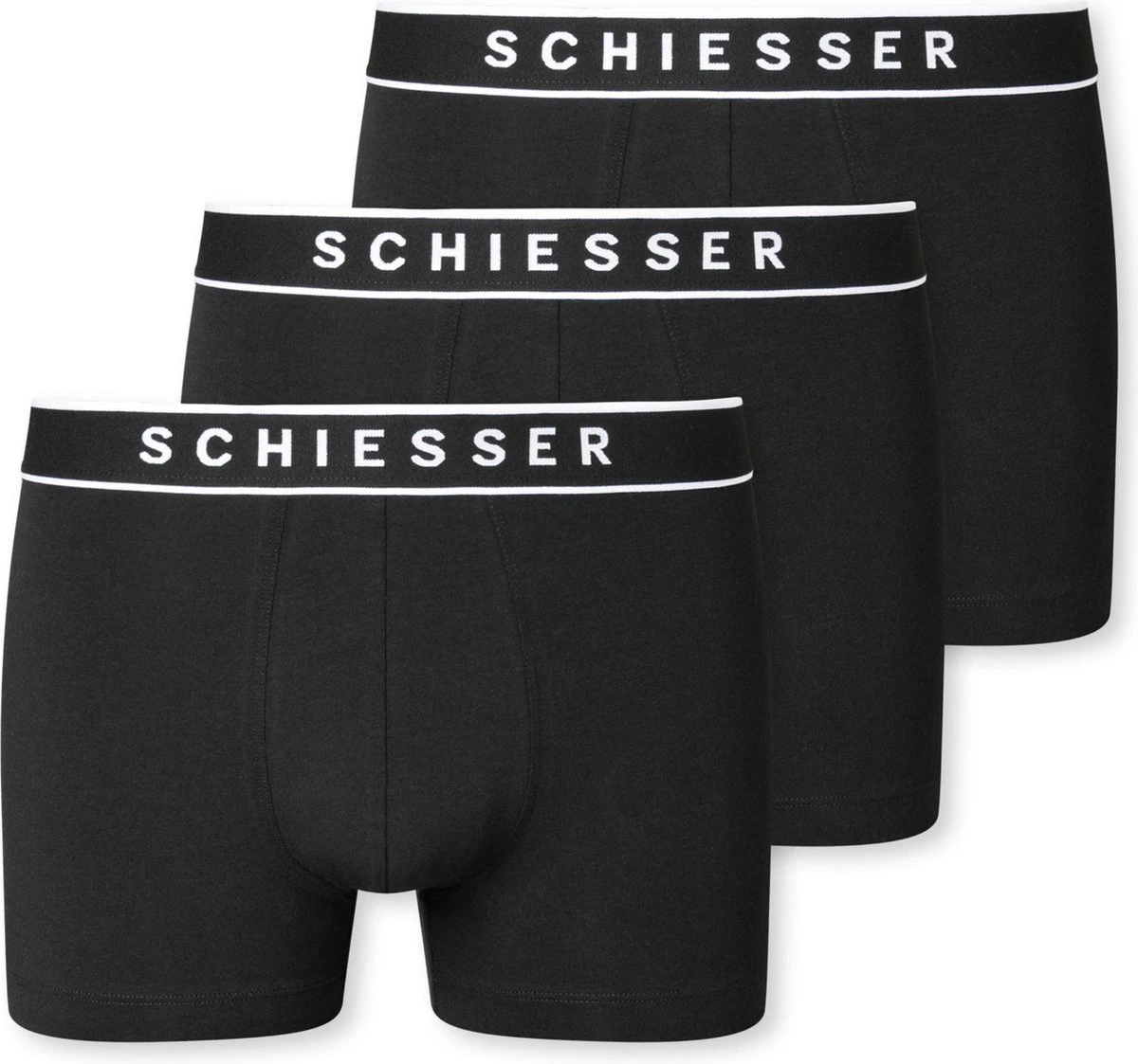 Schiesser 95/5 Organic Heren Shorts - Zwart - 3 Pack - Maat M 3 Schiesser 95/5 Organic Heren Shorts - Zwart - 3 Pack - Maat M