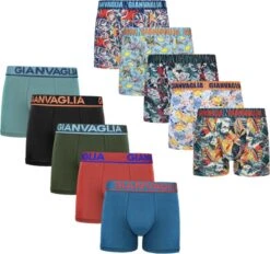 Heren Katoenen Boxershort 10 - Pack Met Print L