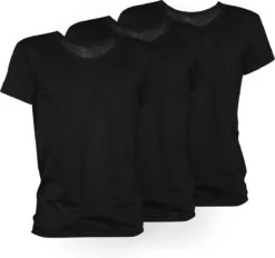 TimBasics - 100% Katoen - V-Hals Heren Ondershirt -3-Pack - Zwart - L