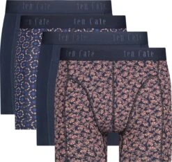 Ten Cate Basics Shorts Navy Graphic 4 Pack Voor Heren | Maat L