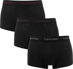 Calvin Klein Low Rise Trunks (3-pack) - Lage Heren Boxers Kort - Zwart Met Logo Tailleband - Maat: XL