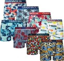 GIANVAGLIA® Deluxe 8-Pack Heren Katoenen Boxershort - L