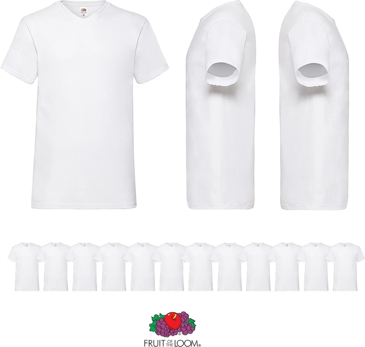 12 Pack Witte Shirts Fruit Of The Loom V Hals Maat XL 7 12 Pack Witte Shirts Fruit Of The Loom V Hals Maat XL – Image 5