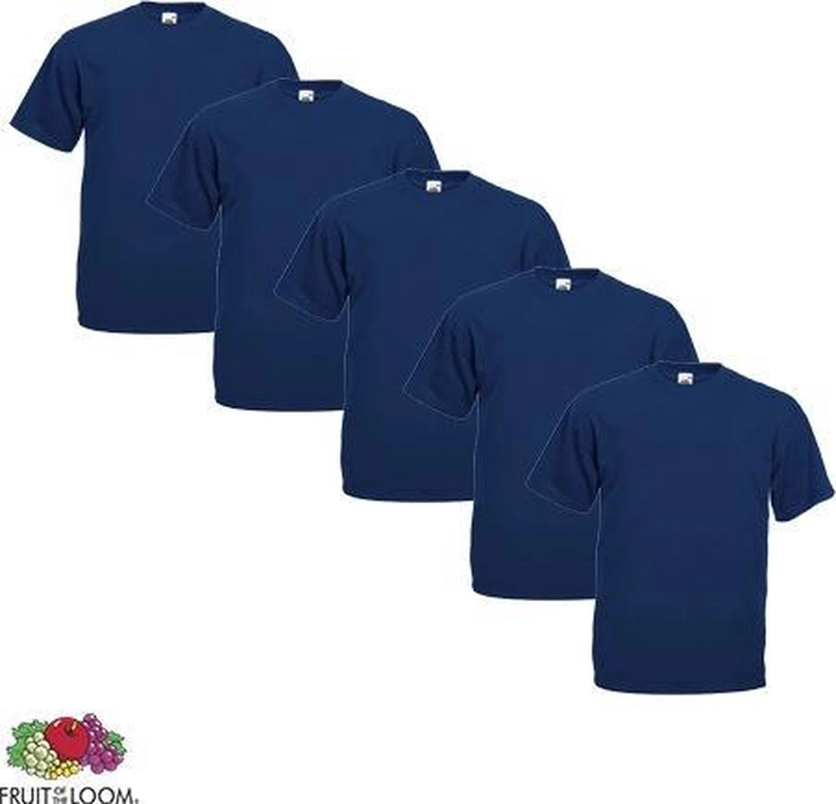 Fruit Of The Loom T-shirt - 100% Katoen - 5 Stuks - Navy - XXXL 3 Fruit Of The Loom T-shirt - 100% Katoen - 5 Stuks - Navy - XXXL
