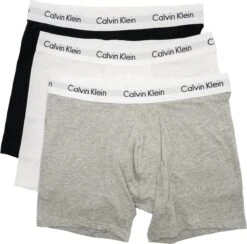 Calvin Klein Cotton Stretch Boxer Brief (3-pack) - Heren Boxers Extra Lang - Zwart - Wit En Grijs - Maat: L -Merkloos Soldes 1200x1187