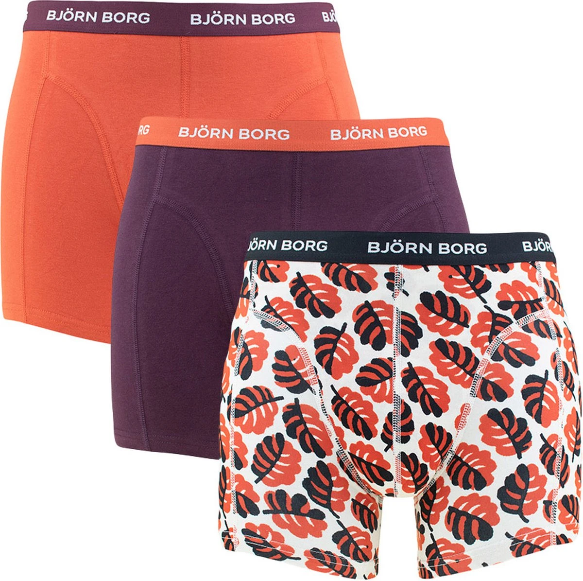 Björn Borg Boxershorts Essential (3 Pack) - Cotton Stretch Boxers Normale Lengte - Rood - Bordeaux En Print - Maat: XL 3 Björn Borg Boxershorts Essential (3 Pack) - Cotton Stretch Boxers Normale Lengte - Rood - Bordeaux En Print - Maat: XL