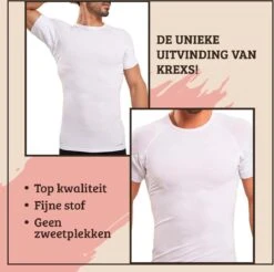 Anti Zweet Shirt – Krexs - Ingenaaide Okselpads – Anti Transpirant – Ondershirt - Wit - Mannen -Merkloos Soldes 1200x1197 5