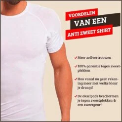 Anti Zweet Shirt – Krexs - Ingenaaide Okselpads – Anti Transpirant – Ondershirt - Wit - Mannen -Merkloos Soldes 1200x1198 5