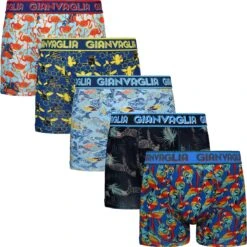 Merkloos 5 PACK Boxershort Heren | Katoen | Maat L | Dieren | Print | Ondergoed Heren | Onderbroeken Heren |