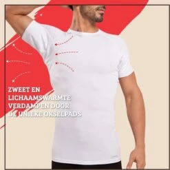 Anti Zweet Shirt – Krexs - Ingenaaide Okselpads – Anti Transpirant – Ondershirt - Wit - Mannen -Merkloos Soldes 1200x1200 187
