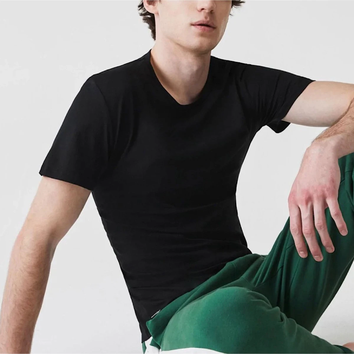 Lacoste Heren 3-pack Ondershirt - Zwart - Maat L 5 Lacoste Heren 3-pack Ondershirt - Zwart - Maat L – Image 3