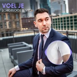 Anti Zweet Shirt – V-Hals - Krexs - Ingenaaide Okselpads – Anti Transpirant – Ondershirt - Wit - Mannen -Merkloos Soldes 1200x1200 209