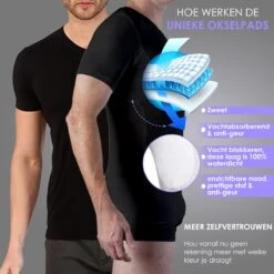 Anti Zweet Shirt – V-Hals - Krexs - Ingenaaide Okselpads – Anti Transpirant – Ondershirt - Zwart - Mannen -Merkloos Soldes 1200x1200 215