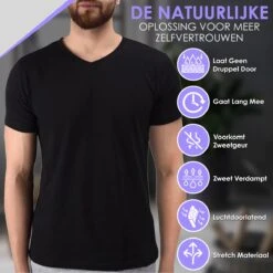 Anti Zweet Shirt – V-Hals - Krexs - Ingenaaide Okselpads – Anti Transpirant – Ondershirt - Zwart - Mannen -Merkloos Soldes 1200x1200 216