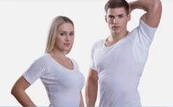 ConfidenceForAll® Heren Premium Anti Zweet Shirt Met Ingenaaide Okselpads - Zijdezacht Modal En Verkoelend Katoen - Maat L V-hals Wit -Merkloos Soldes 1200x743