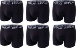 Replay - Heren Boxershorts - Zwart - 6 Pack - Katoen - Maat M
