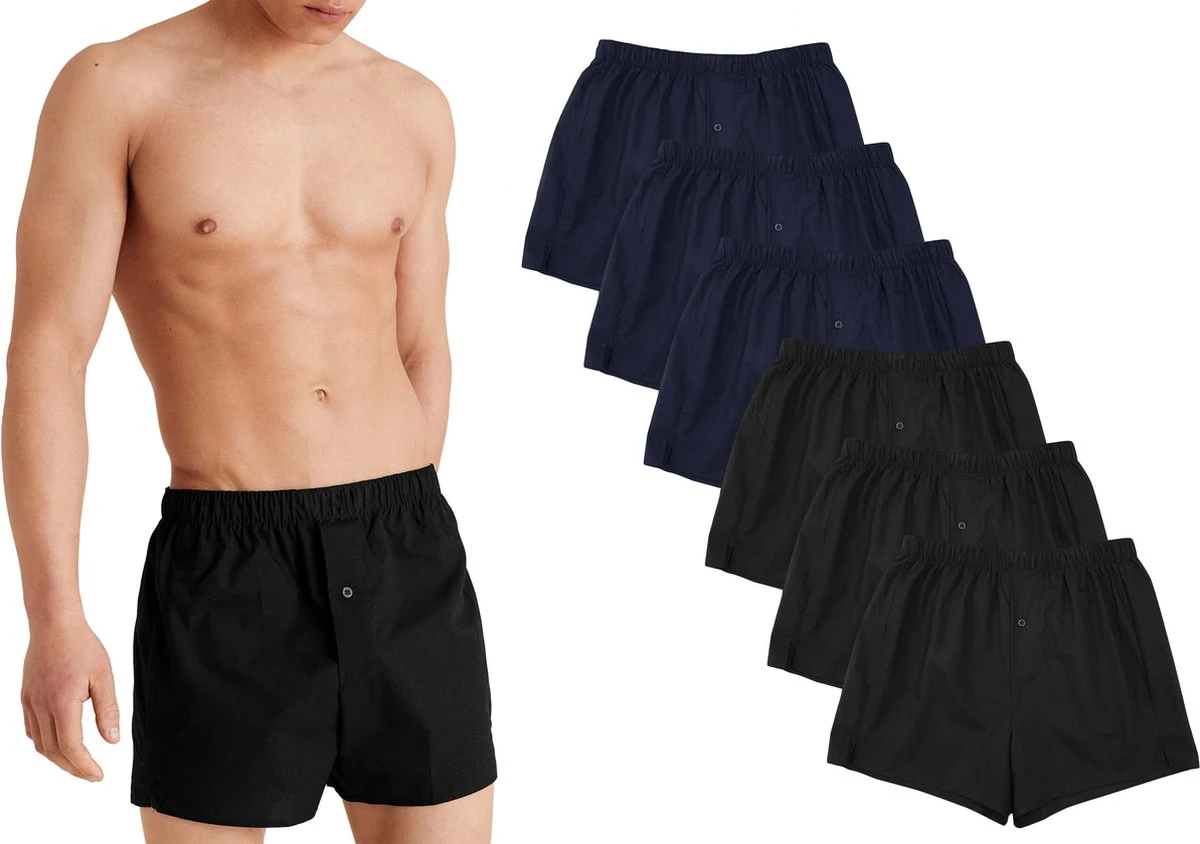 Ondergoed Heren - Losse Boxershort Heren - 6 Pack - Zwart/Navy - XL - Comfortabele Wijde Boxershorts Voor Mannen 3 Ondergoed Heren - Losse Boxershort Heren - 6 Pack - Zwart/Navy - XL - Comfortabele Wijde Boxershorts Voor Mannen